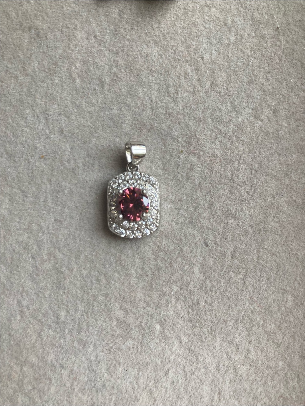 Sangria CZ Halo Pendant | .925 Sterling Silver | White CZ